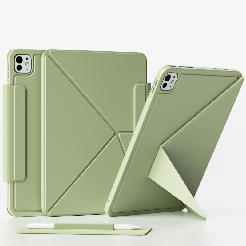 PU kožené puzdro s magnetickým zapínaním a nastaviteľnou oporou pre iPad Air 13, iPad Pro 11 a iPad 11