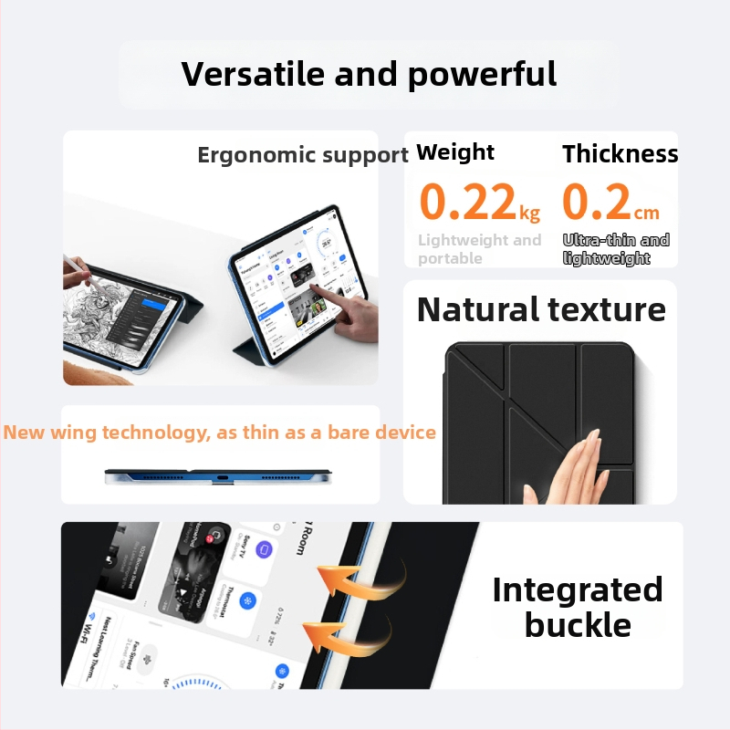 Ochranný obal pre iPad Air 7/6 – dvojdielny TPU kryt s magnetickým klipom, proti pádu a ohýbaniu, funkcia spánku