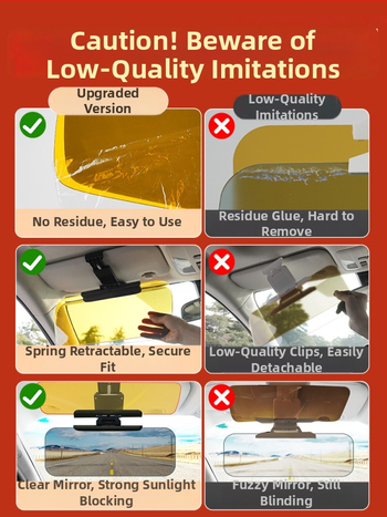 Антибляк огледало за кола, монтаж с лепило, универсално пасване, прост стил