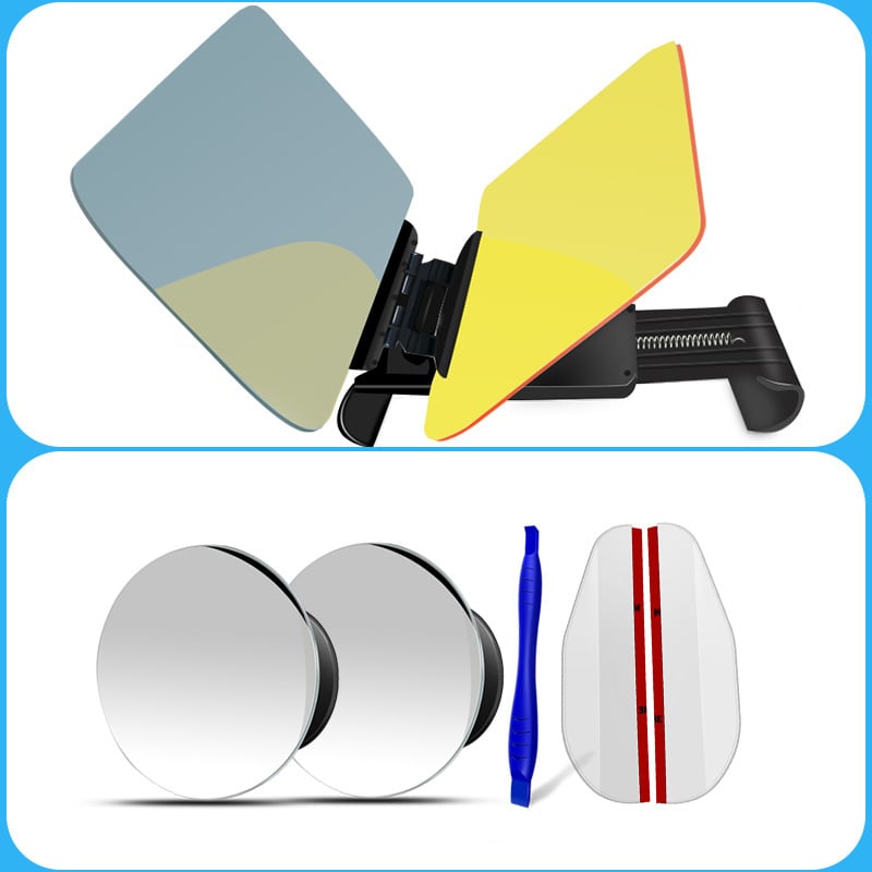 Антибляк огледало за кола, монтаж с лепило, универсално пасване, прост стил