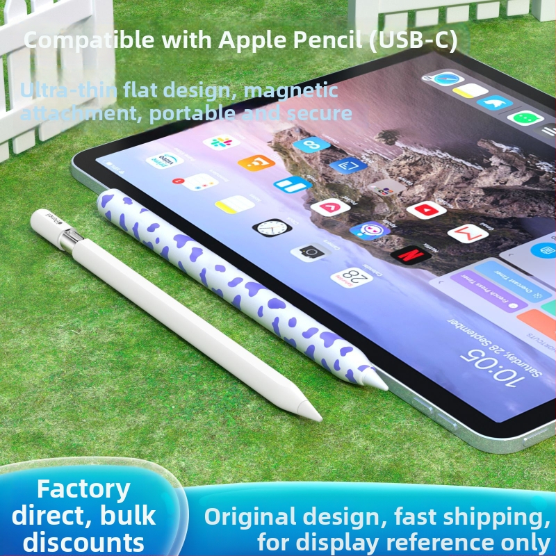 Silikónový ochranný kryt pre Apple Pencil 3. generácie (USB-C) – kraví vzor, prenosný dizajn, proti otlačkom prstov, možnosť prispôsobenia