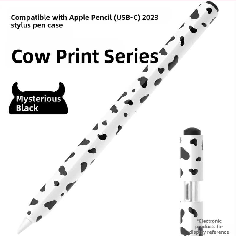 Silikónový ochranný kryt pre Apple Pencil 3. generácie (USB-C) – kraví vzor, prenosný dizajn, proti otlačkom prstov, možnosť prispôsobenia