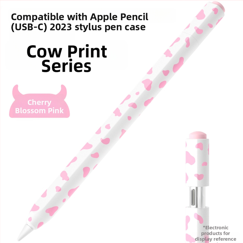 Silikónový ochranný kryt pre Apple Pencil 3. generácie (USB-C) – kraví vzor, prenosný dizajn, proti otlačkom prstov, možnosť prispôsobenia