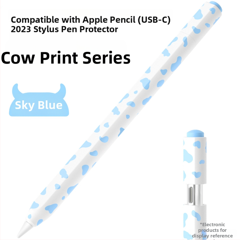 Silikónový ochranný kryt pre Apple Pencil 3. generácie (USB-C) – kraví vzor, prenosný dizajn, proti otlačkom prstov, možnosť prispôsobenia