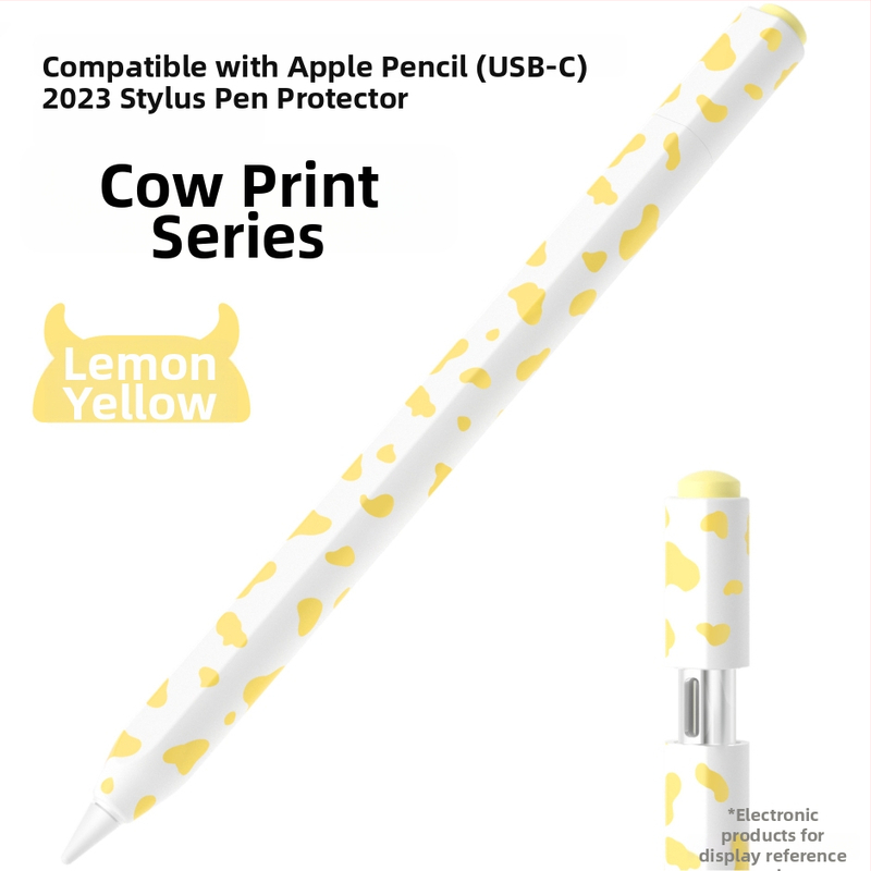 Silikónový ochranný kryt pre Apple Pencil 3. generácie (USB-C) – kraví vzor, prenosný dizajn, proti otlačkom prstov, možnosť prispôsobenia