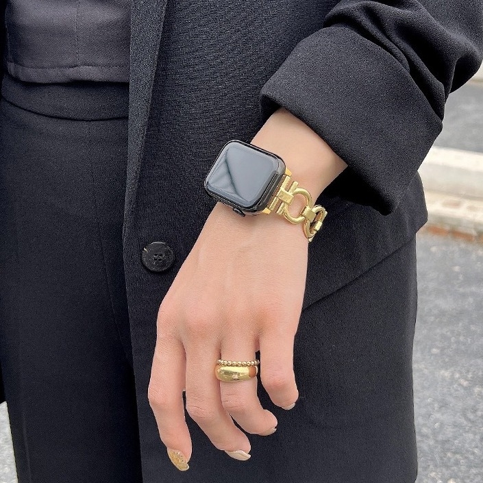 Brățară din lanț metalic pentru Apple Watch Series 8/9 Ultra și iWatch SE S765 – lansată în 2023, ambalaj OPP, stil fashion