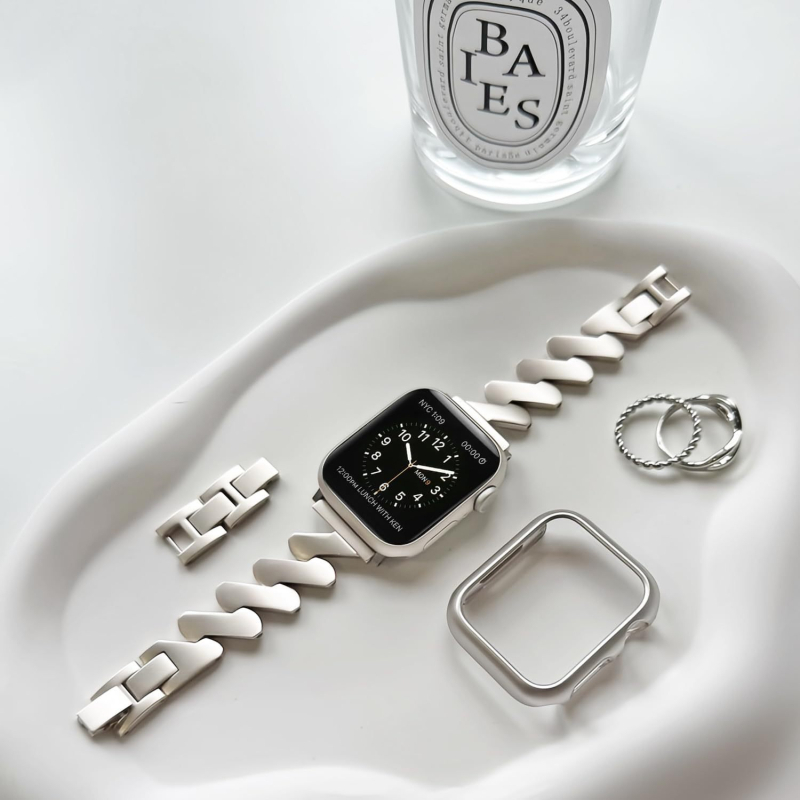 Ženski metalni kaiš s valovitim uzorkom za Apple Watch i Samsung pametni sat, 14 mm