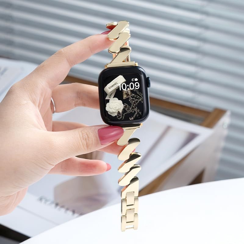 Ženski metalni kaiš s valovitim uzorkom za Apple Watch i Samsung pametni sat, 14 mm