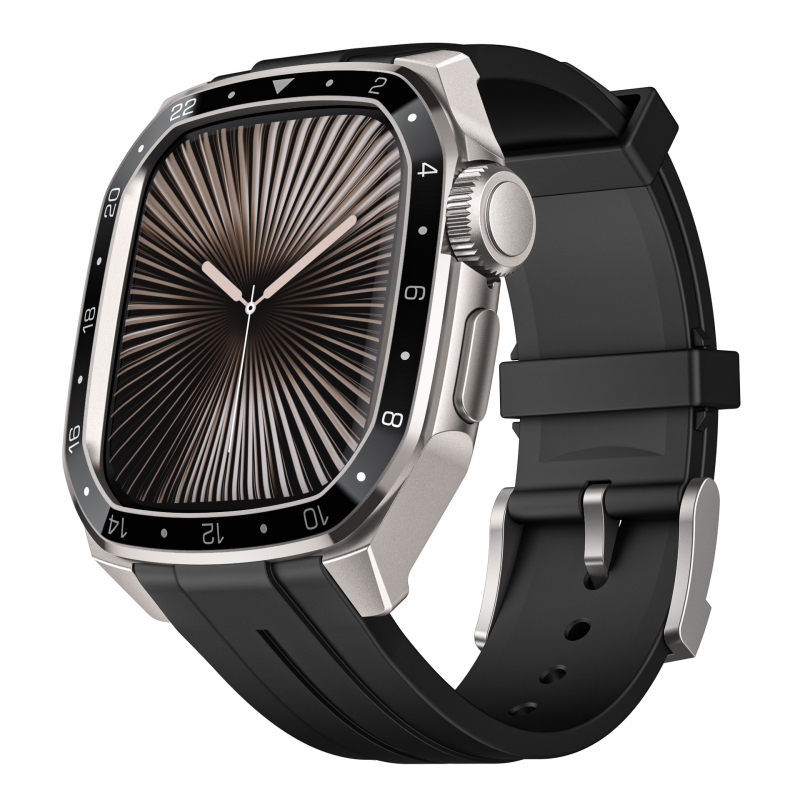 Λουρί Apple Watch Dingrui – Σιλικόνη + Κράμα Ψευδάργυρου, Κούμπωμα με Πιν, Αθλητικό Στυλ, Για Apple Watch