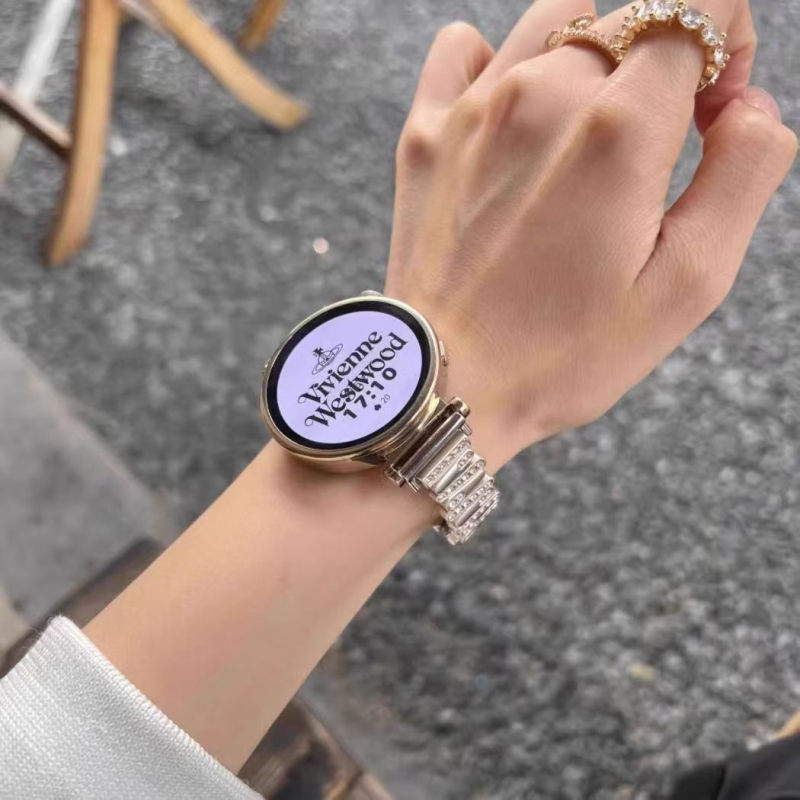 Brățară metalică pentru smartwatch cu încuietoare tip fluture neregulată, cu diamante, compatibilă cu Huawei GT5432, Fit4, Xiaomi 89Pro și Apple S10