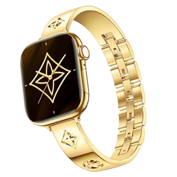 Narukvica za sat od 316L nehrđajućeg čelika s uzorkom četverolistne deteline, kompatibilna sa svim serijama Apple Watch Cd12Max