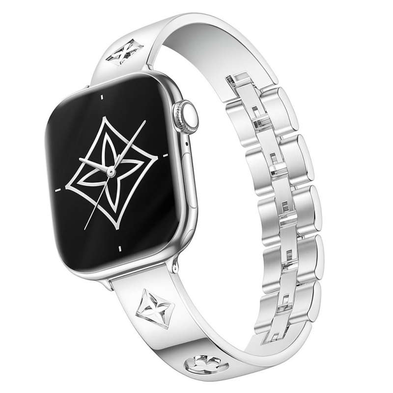 Narukvica za sat od 316L nehrđajućeg čelika s uzorkom četverolistne deteline, kompatibilna sa svim serijama Apple Watch Cd12Max