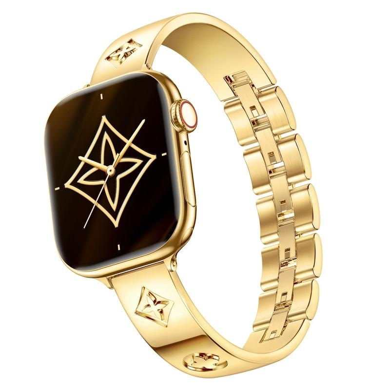 Narukvica za sat od 316L nehrđajućeg čelika s uzorkom četverolistne deteline, kompatibilna sa svim serijama Apple Watch Cd12Max