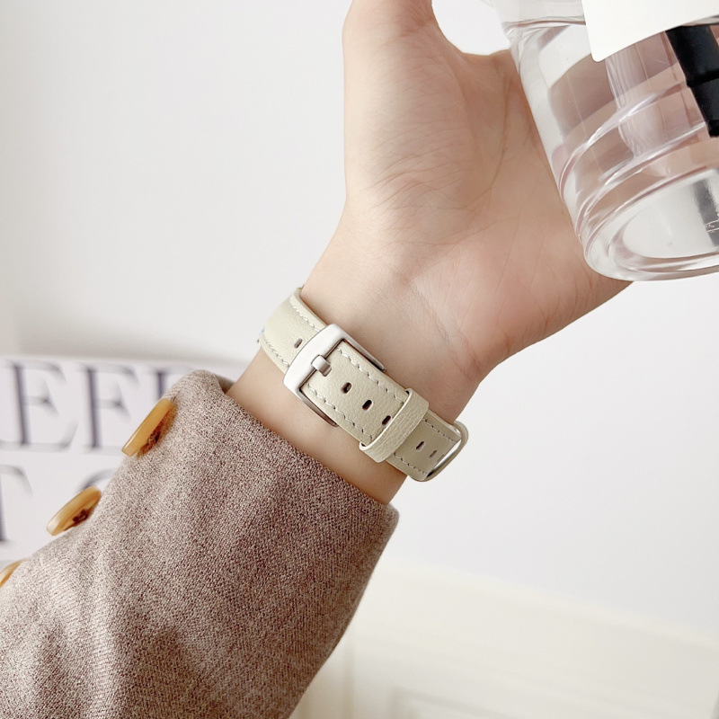 Curea de ceas din piele de miel autentică, cu cataramă cu pin, pentru ceasuri Apple și Huawei, stil modern, potrivire personalizată