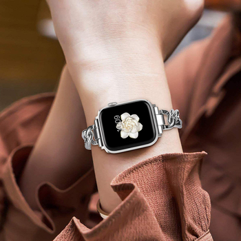 Metalni kaiš za Apple Watch S10 s denim lančanim uzorkom, jednoredni dizajn, ženski model
