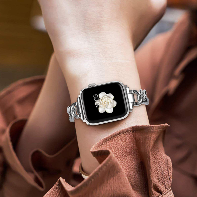 Metalni kaiš za Apple Watch S10 s denim lančanim uzorkom, jednoredni dizajn, ženski model