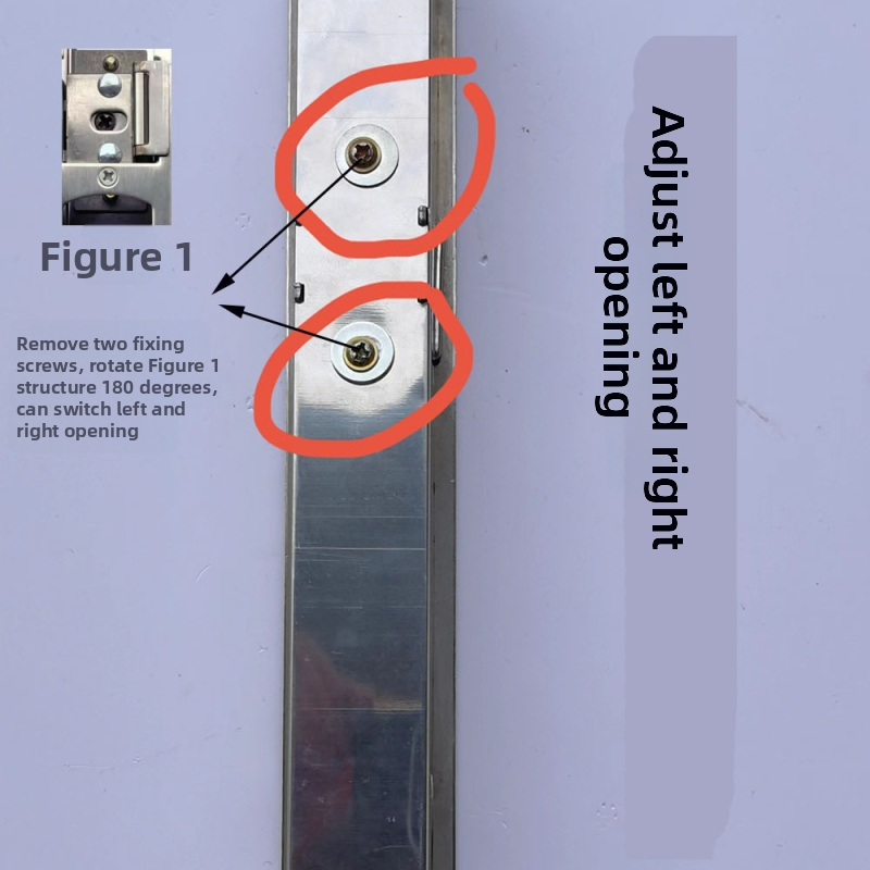 Durvju slēdzenes piederumu komplekts — regulējams centrālais vadības mehānisms, nerūsējošs tērauds un dzelzs, mūsdienīgs minimālisma stils