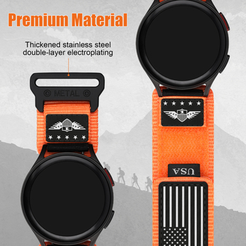 Brățară Ray Sleeper din nailon împletit pentru Samsung Galaxy Watch4/5/6/7/Pro/2022 – două părți, închidere Velcro, stilată, 20 g