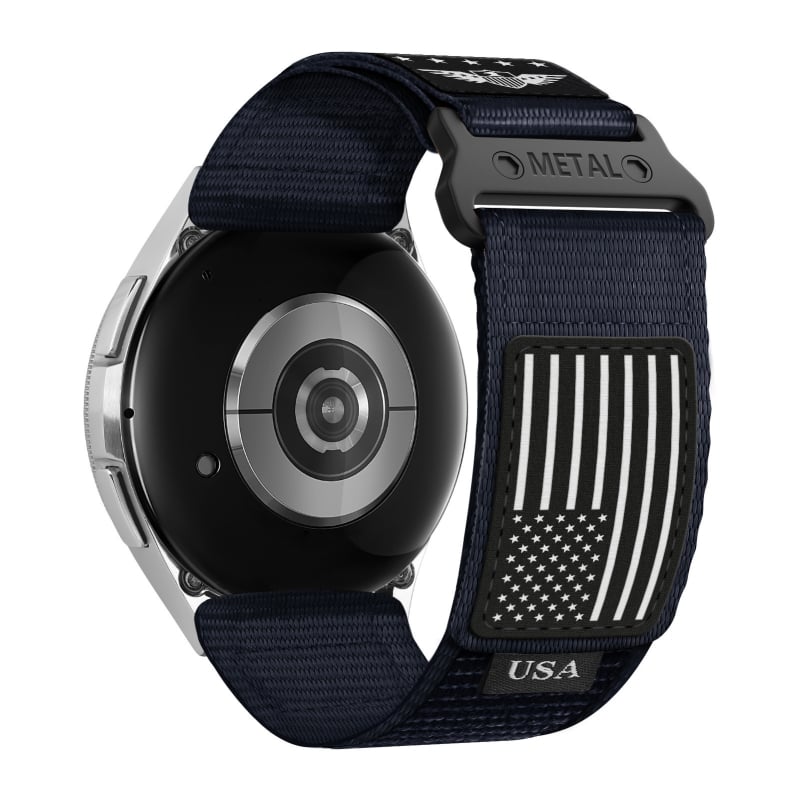 Brățară Ray Sleeper din nailon împletit pentru Samsung Galaxy Watch4/5/6/7/Pro/2022 – două părți, închidere Velcro, stilată, 20 g