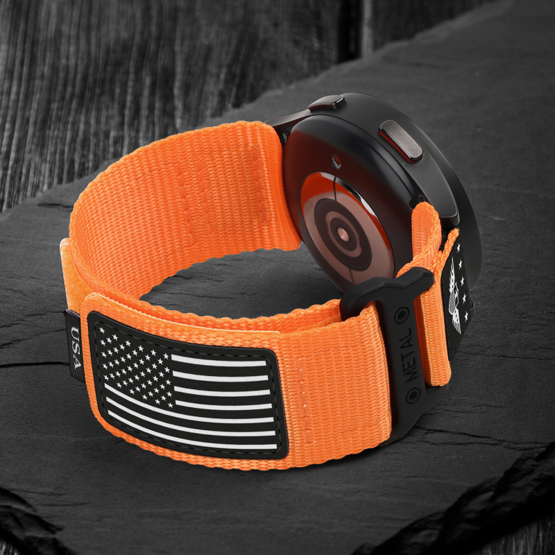 Brățară Ray Sleeper din nailon împletit pentru Samsung Galaxy Watch4/5/6/7/Pro/2022 – două părți, închidere Velcro, stilată, 20 g