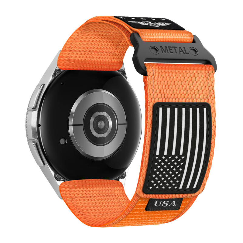 Brățară Ray Sleeper din nailon împletit pentru Samsung Galaxy Watch4/5/6/7/Pro/2022 – două părți, închidere Velcro, stilată, 20 g