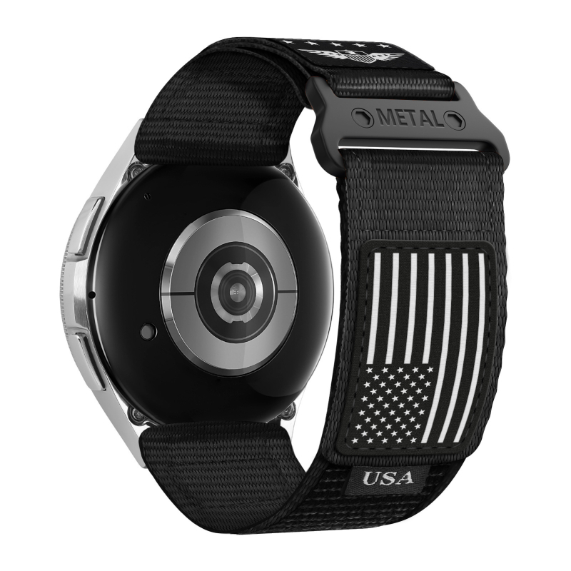 Brățară Ray Sleeper din nailon împletit pentru Samsung Galaxy Watch4/5/6/7/Pro/2022 – două părți, închidere Velcro, stilată, 20 g