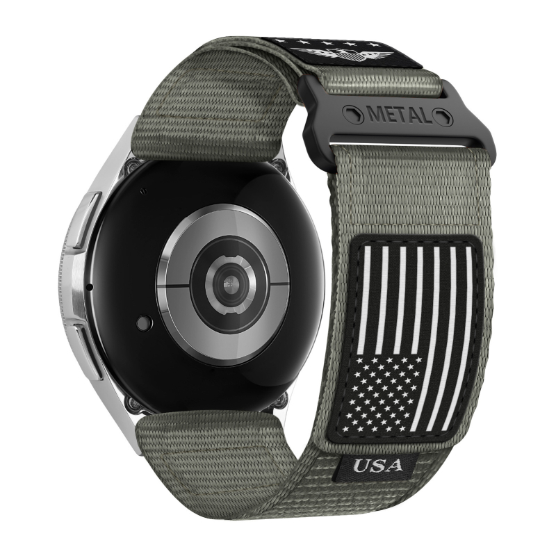 Brățară Ray Sleeper din nailon împletit pentru Samsung Galaxy Watch4/5/6/7/Pro/2022 – două părți, închidere Velcro, stilată, 20 g