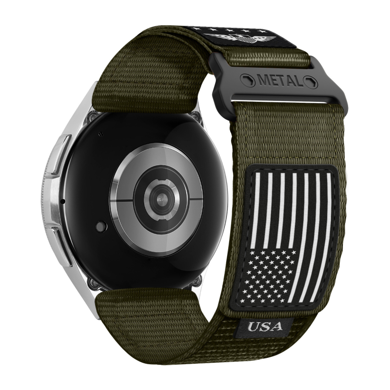 Brățară Ray Sleeper din nailon împletit pentru Samsung Galaxy Watch4/5/6/7/Pro/2022 – două părți, închidere Velcro, stilată, 20 g