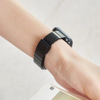 Outsmart bamboo-link rozsdamentes acél óraszíj kompatibil Apple Watch-hoz, Huawei-hez és Xiaomi 89 Pro-hoz