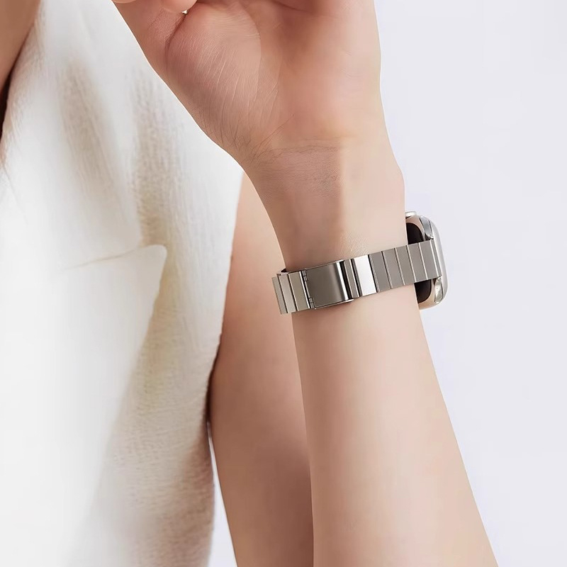 Outsmart bamboo-link rozsdamentes acél óraszíj kompatibil Apple Watch-hoz, Huawei-hez és Xiaomi 89 Pro-hoz