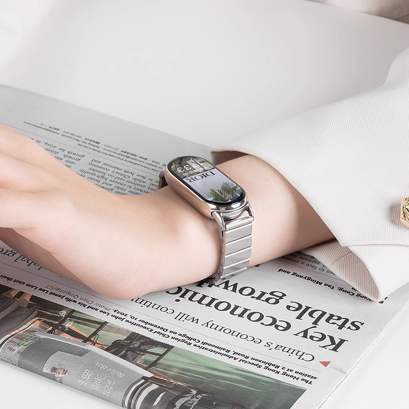 Outsmart bamboo-link rozsdamentes acél óraszíj kompatibil Apple Watch-hoz, Huawei-hez és Xiaomi 89 Pro-hoz