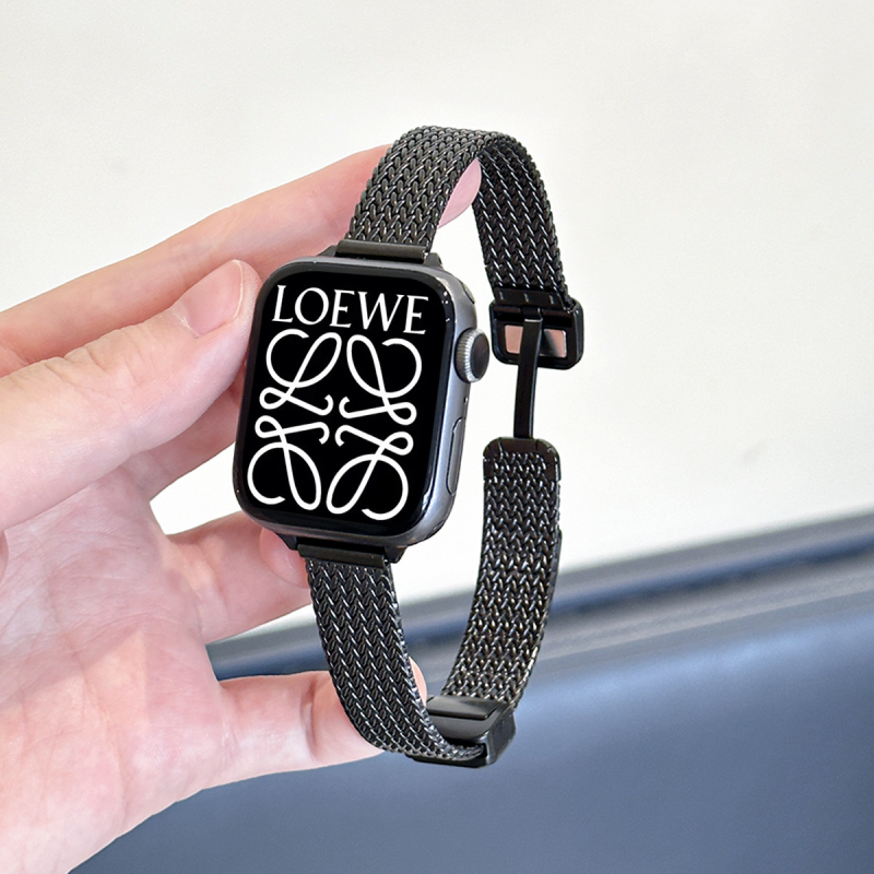 Brățară metalică pentru ceas inteligent, cu închidere magnetică și model cu grâu, compatibilă cu Apple Watch S11, Huawei Band 10 și Xiaomi Band 10