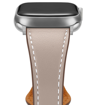 Brățară din piele pentru Apple Watch Series 7, piele naturală de înaltă calitate, design subțire în talie, brand Orange Ming, stil fashion