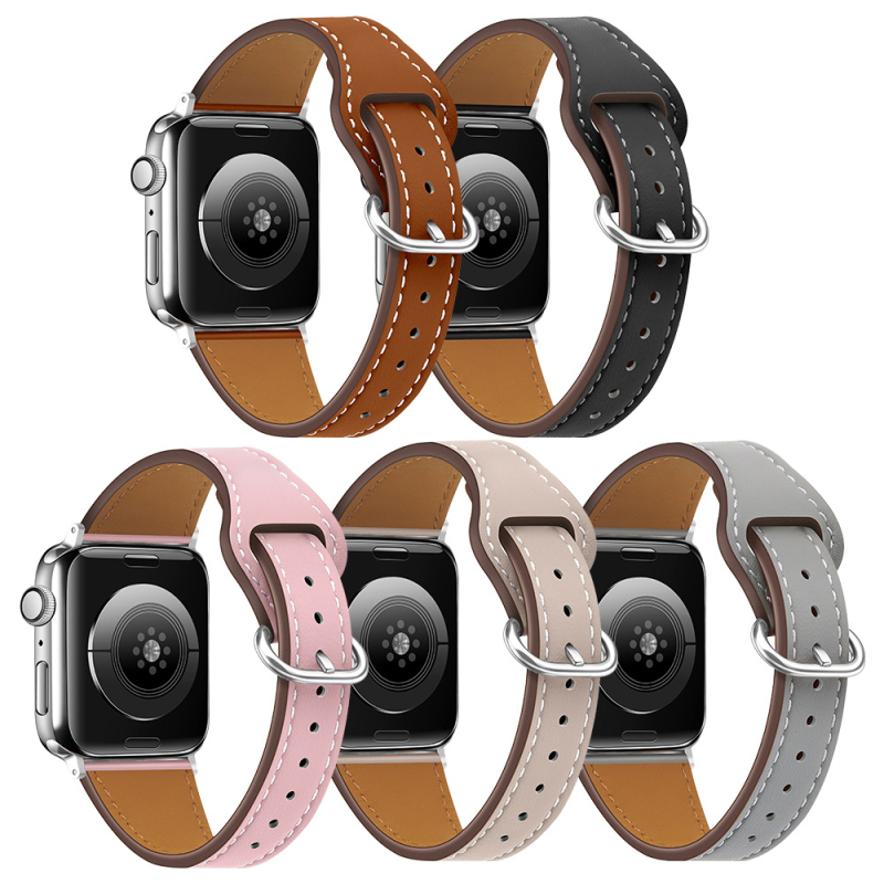 Brățară din piele pentru Apple Watch Series 7, piele naturală de înaltă calitate, design subțire în talie, brand Orange Ming, stil fashion