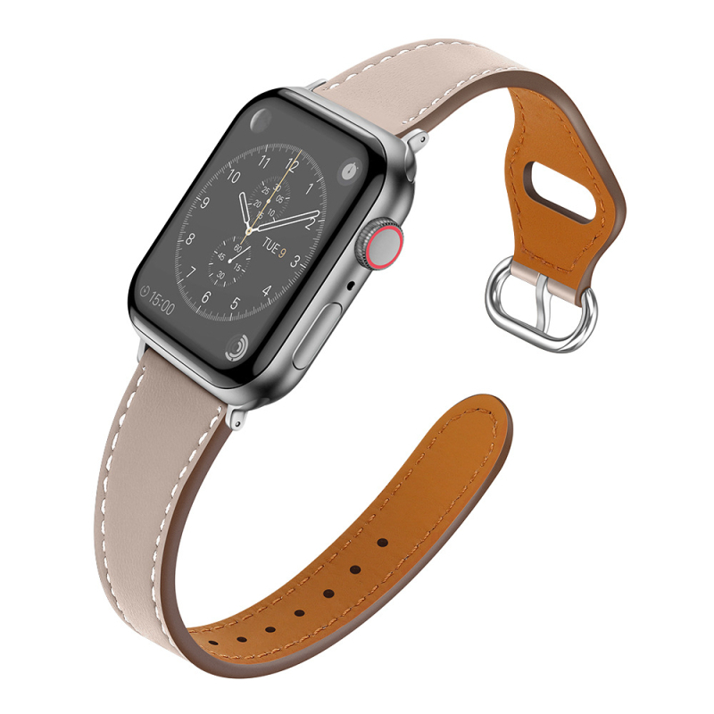 Brățară din piele pentru Apple Watch Series 7, piele naturală de înaltă calitate, design subțire în talie, brand Orange Ming, stil fashion