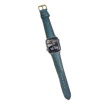 Brățară din piele naturală Changming pentru Apple Watch – finisaj frosted retro, design minimalist, opțiuni de interfață personalizabile, cataramă cu pin, compatibil cu Apple Watch Series
