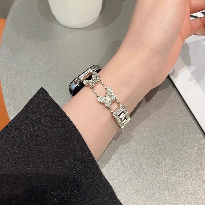 Kovový náramok na hodinky, módny štýl, zapínanie na gombík, kompatibilné s Apple iWatch 10se