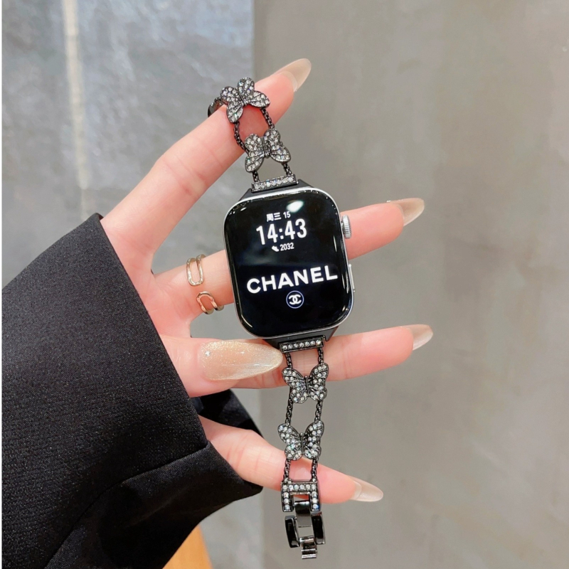 Kovový náramok na hodinky, módny štýl, zapínanie na gombík, kompatibilné s Apple iWatch 10se