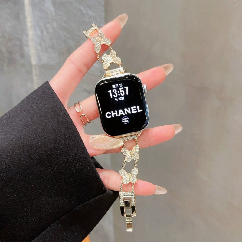 Kovový náramok na hodinky, módny štýl, zapínanie na gombík, kompatibilné s Apple iWatch 10se