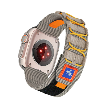 Curea de ceas din nailon împletit cu cataramă Velcro, stil sportiv, dimensiuni personalizabile, compatibilă cu Apple Watch