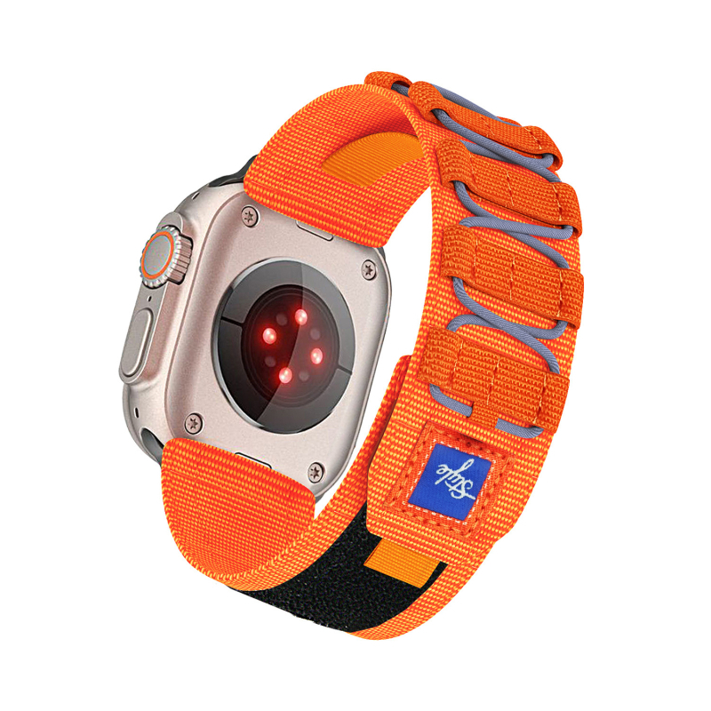 Curea de ceas din nailon împletit cu cataramă Velcro, stil sportiv, dimensiuni personalizabile, compatibilă cu Apple Watch