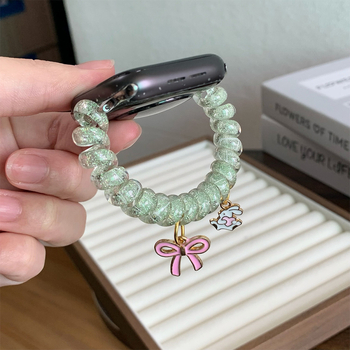 Bentiță sclipicioasă pentru curea Apple Watch, elastic de păr, lățime 12 mm, buclă simplă, 20 g, accesoriu la modă