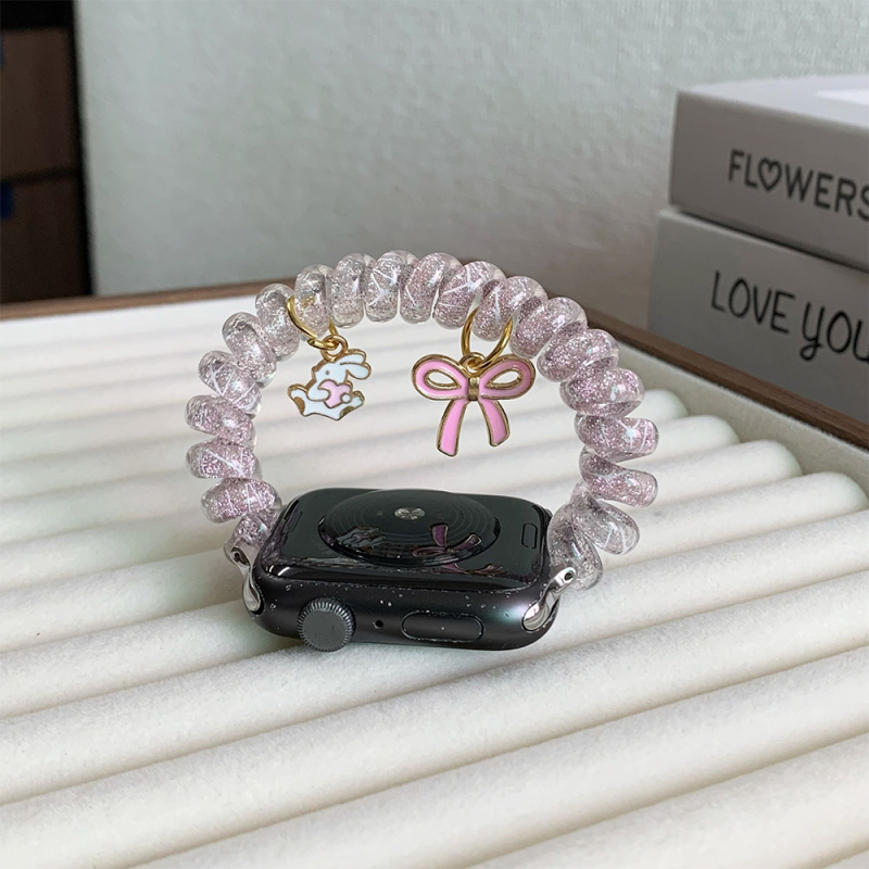 Bentiță sclipicioasă pentru curea Apple Watch, elastic de păr, lățime 12 mm, buclă simplă, 20 g, accesoriu la modă