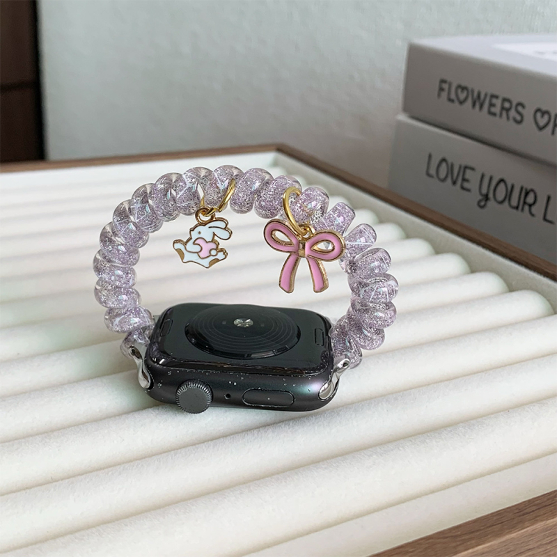 Bentiță sclipicioasă pentru curea Apple Watch, elastic de păr, lățime 12 mm, buclă simplă, 20 g, accesoriu la modă