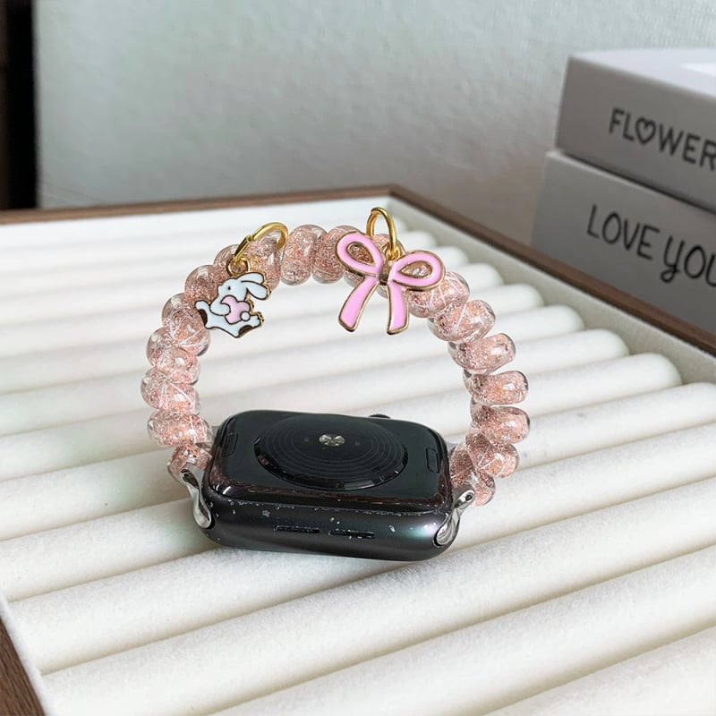 Bentiță sclipicioasă pentru curea Apple Watch, elastic de păr, lățime 12 mm, buclă simplă, 20 g, accesoriu la modă