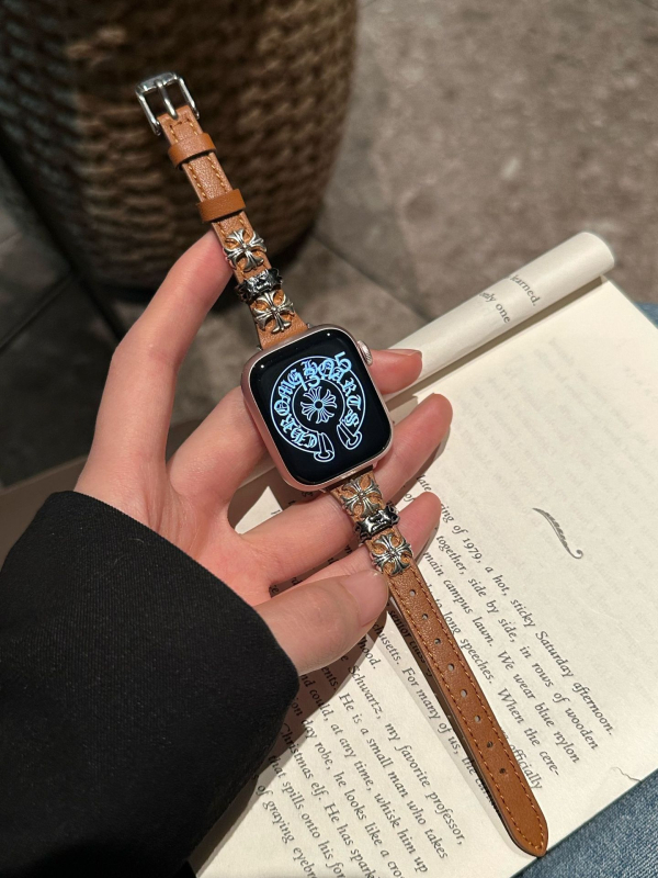 Štíhly kožený remienok z krokodílej kože pre Apple Watch s kovovými nitami, sponou s kolíkom, prispôsobiteľná veľkosť rozhrania