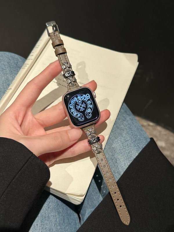 Štíhly kožený remienok z krokodílej kože pre Apple Watch s kovovými nitami, sponou s kolíkom, prispôsobiteľná veľkosť rozhrania