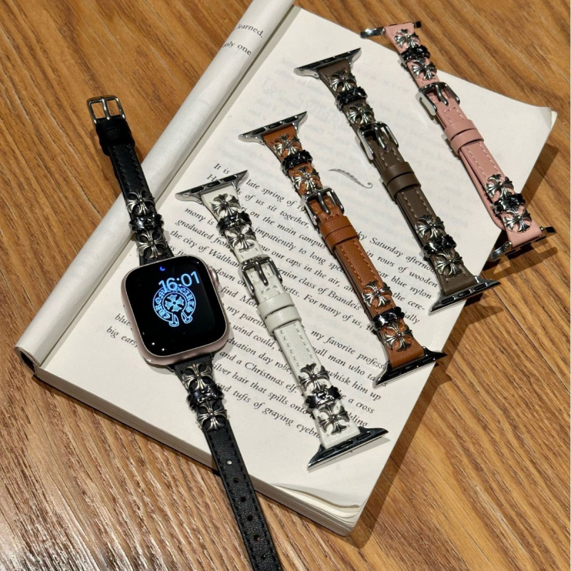 Štíhly kožený remienok z krokodílej kože pre Apple Watch s kovovými nitami, sponou s kolíkom, prispôsobiteľná veľkosť rozhrania