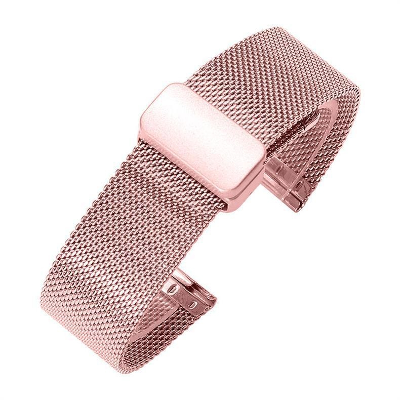 Миланезийска стоманена гривна за смарт часовници с магнитно сгъваемо закопчаване за Apple и Huawei