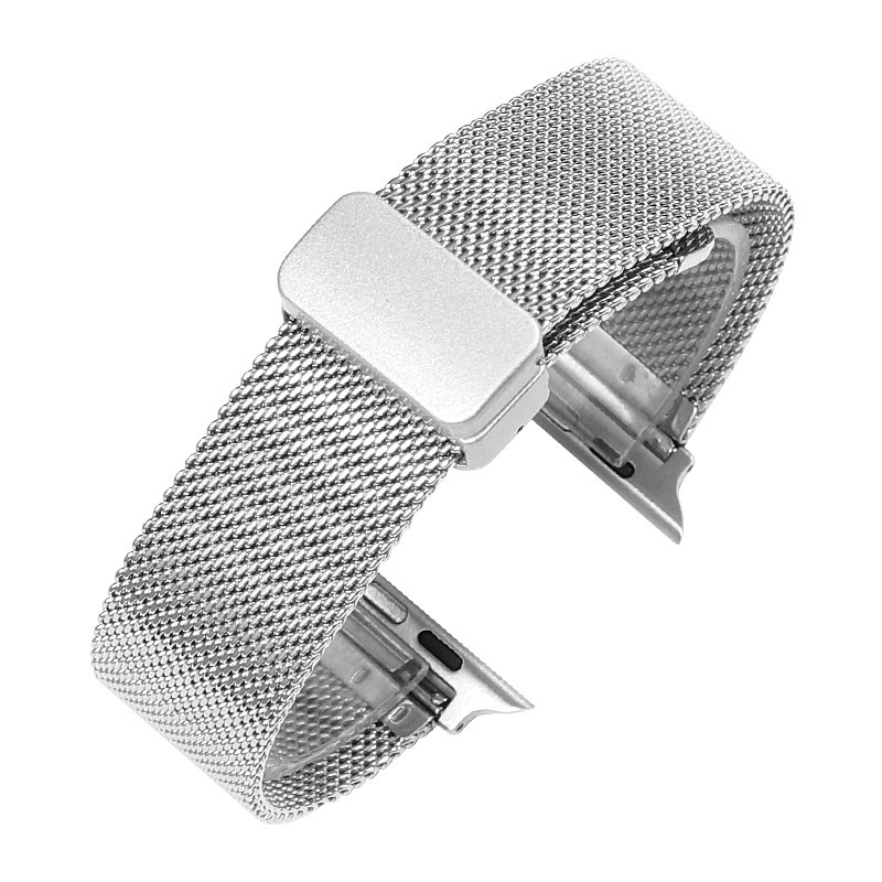 Миланезийска стоманена гривна за смарт часовници с магнитно сгъваемо закопчаване за Apple и Huawei